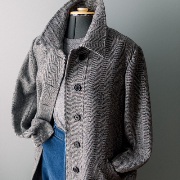 Vintage Mackintosh Coat - Women's Petite - Black and Gray - Picture 8 of 9